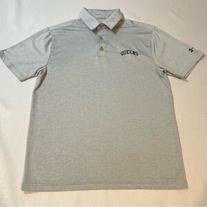 Under Armour HeatGear Queens College Polo Shirt Gray Men’s Medium Athletic